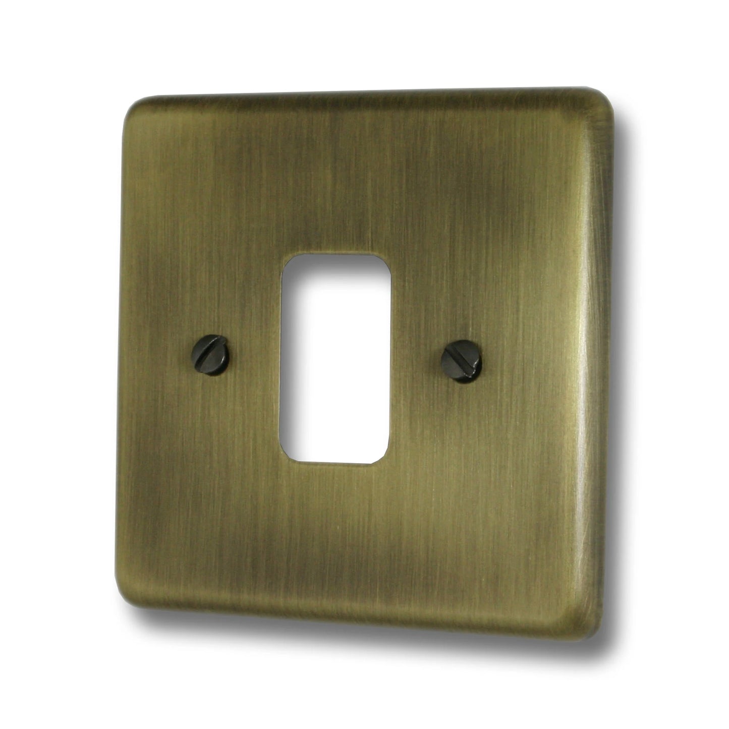 Contour Antique Brass 1 Gang Grid Plate