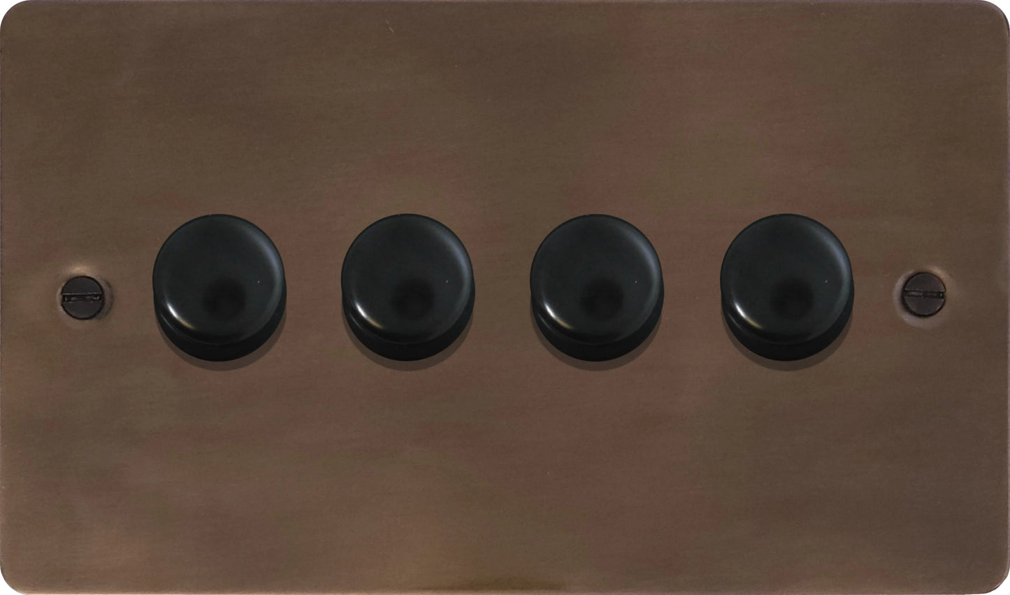 Flat Medium Bronze 4 Gang LED Dimmer