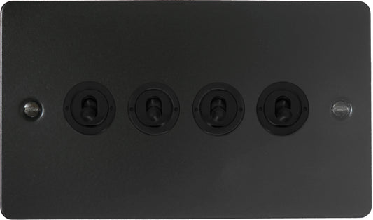 Flat Black 4 Gang Toggle (Flat Black Toggle)