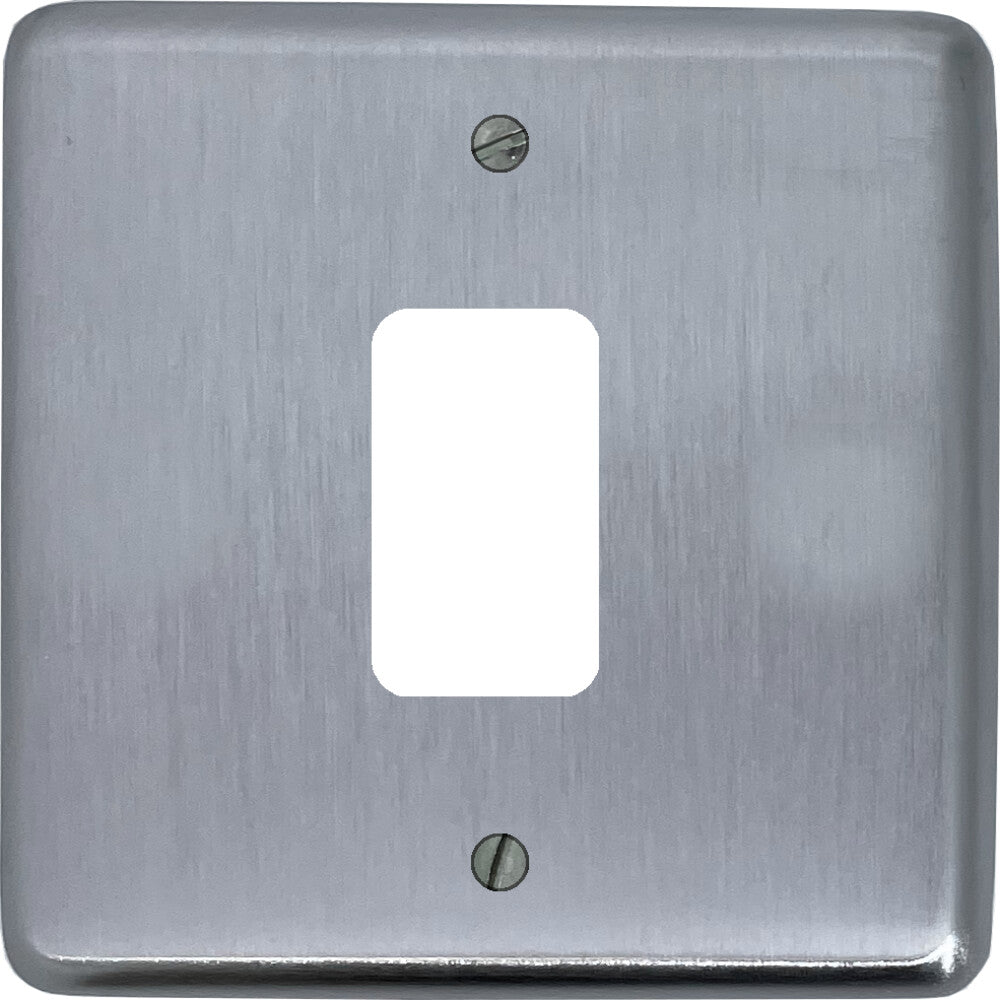 Contour Satin Chrome 1 Gang Grid Plate