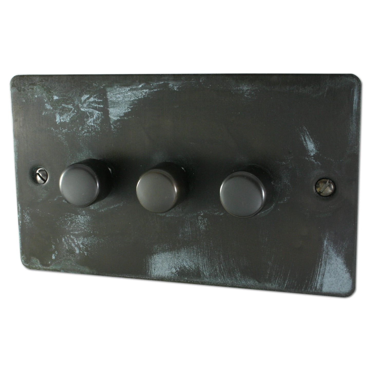 Flat Verdigris 3 Gang LED Dimmer
