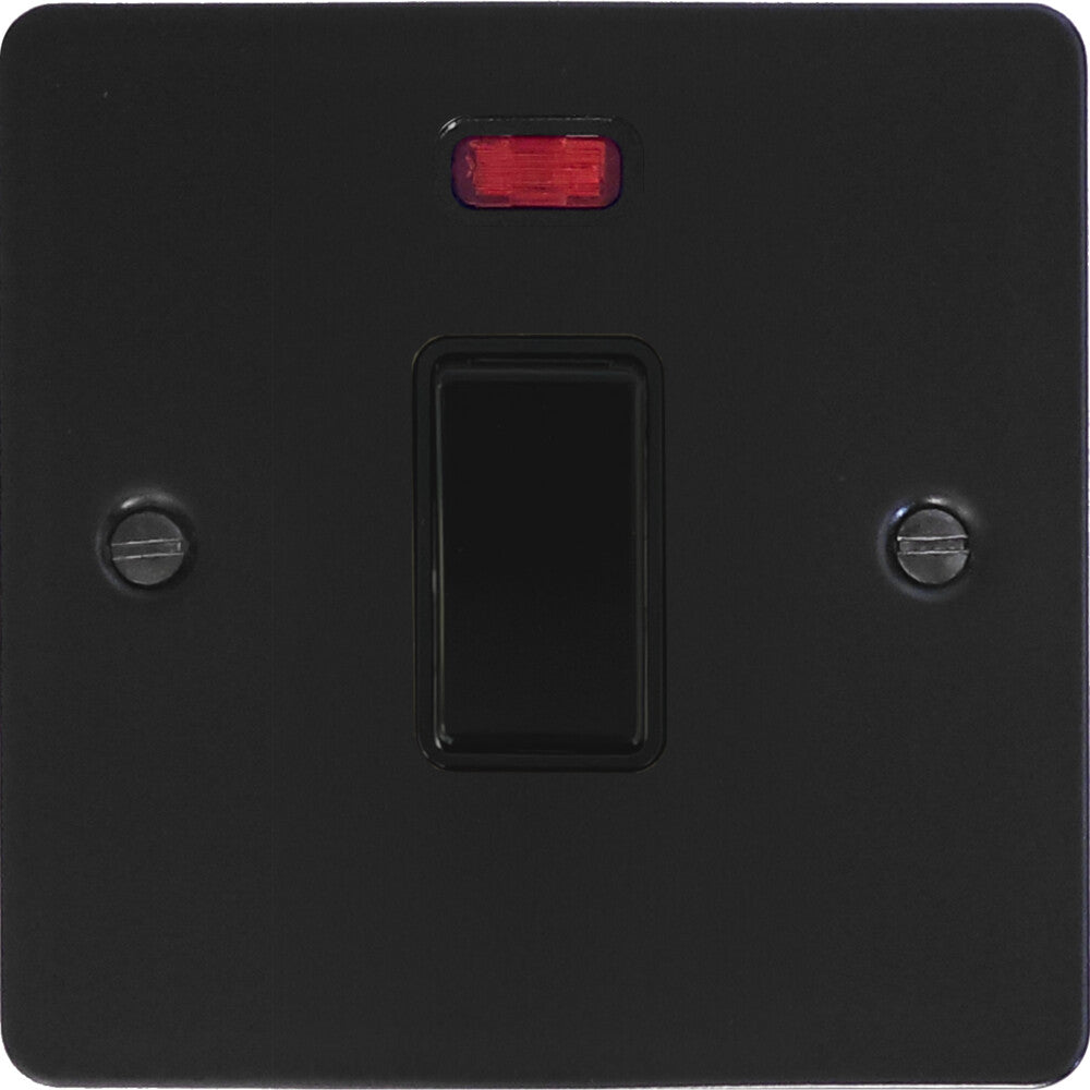 Flat Black 20 Amp DP Switch (Black Switch)