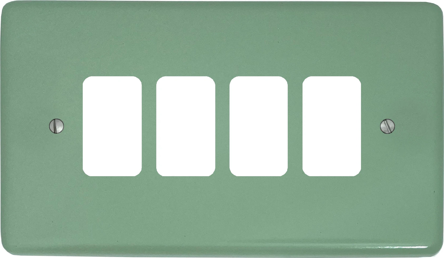 Classic Sage Green 4 Gang Grid Plate