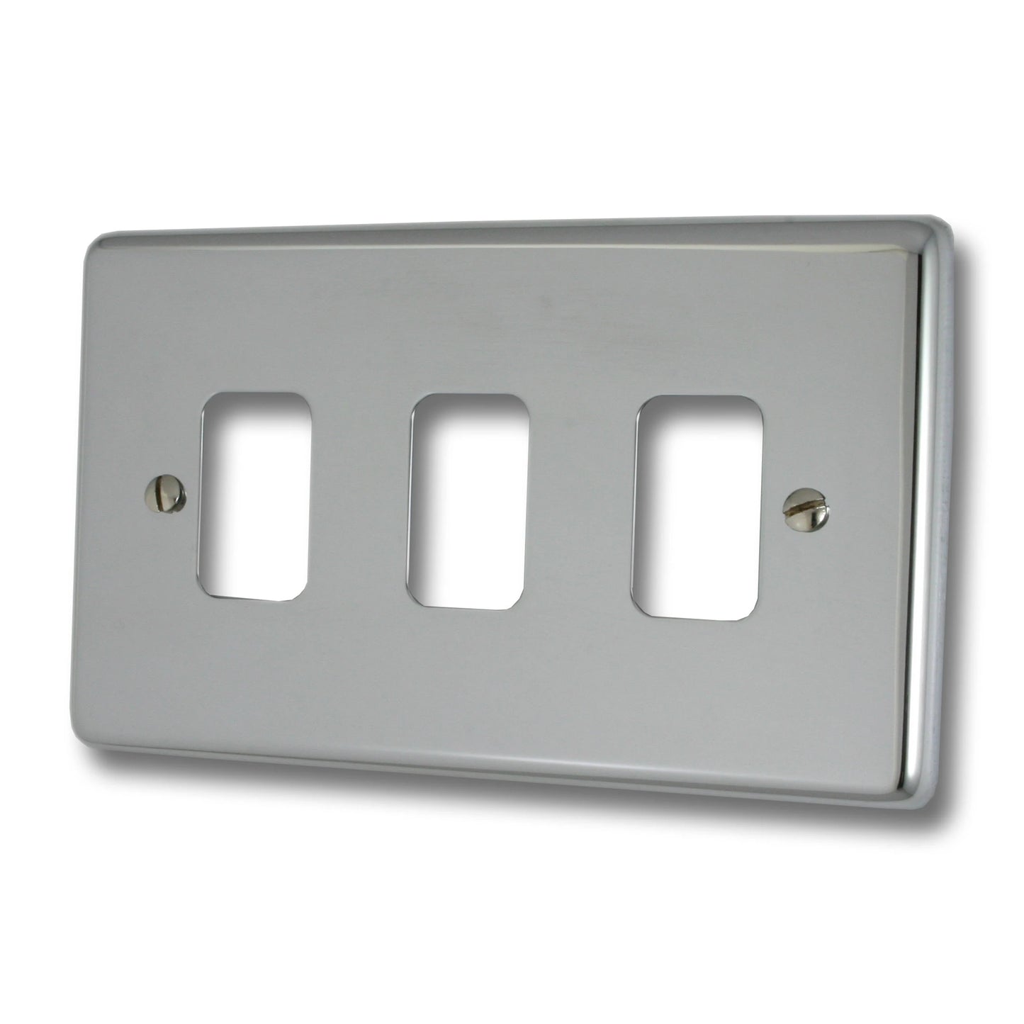 Contour Polished Chrome 3 Gang Grid Plate