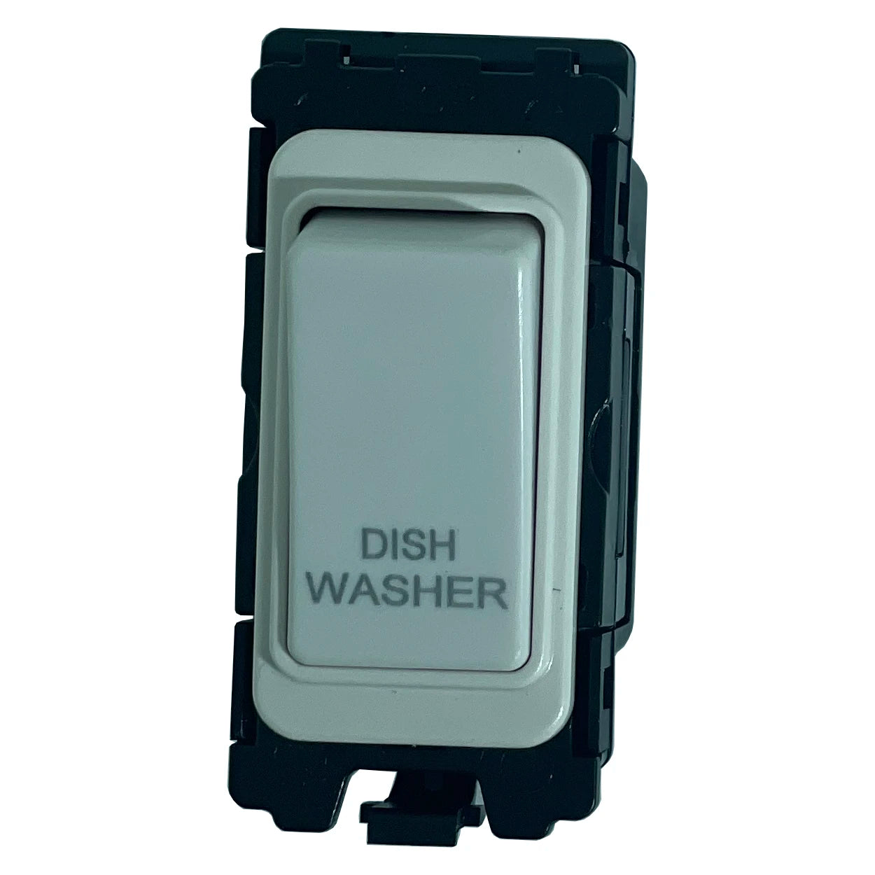 20A DP Switch - Engraved with - Dishwasher - All White Insert