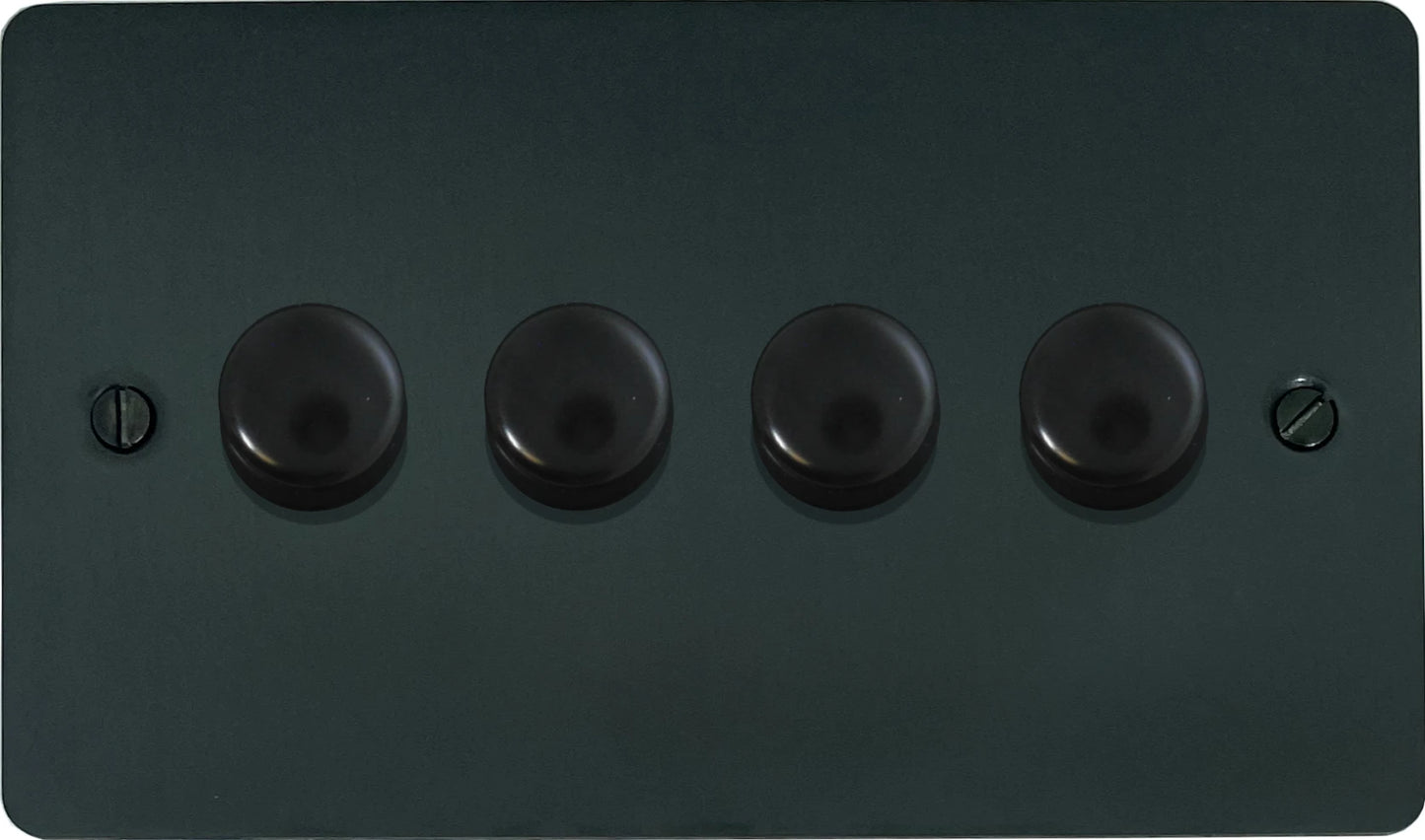 Flat Black Bronze LED Dimmer (4 Gang)