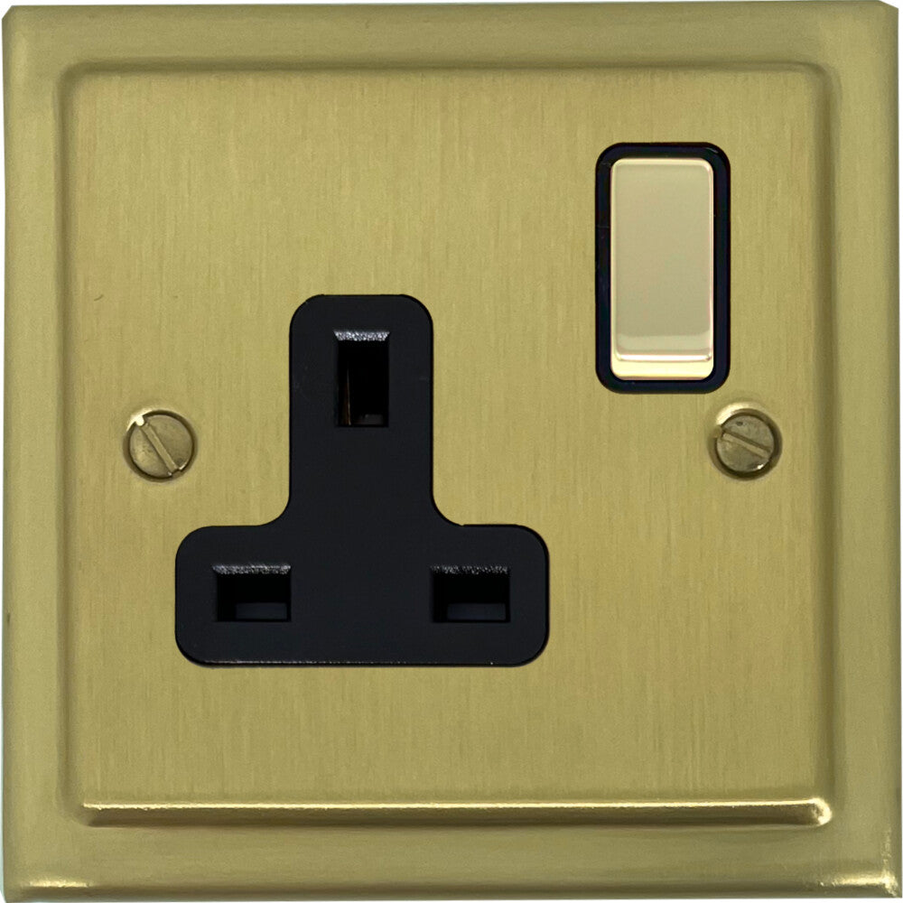 Victorian Satin Brass 1 Gang Socket