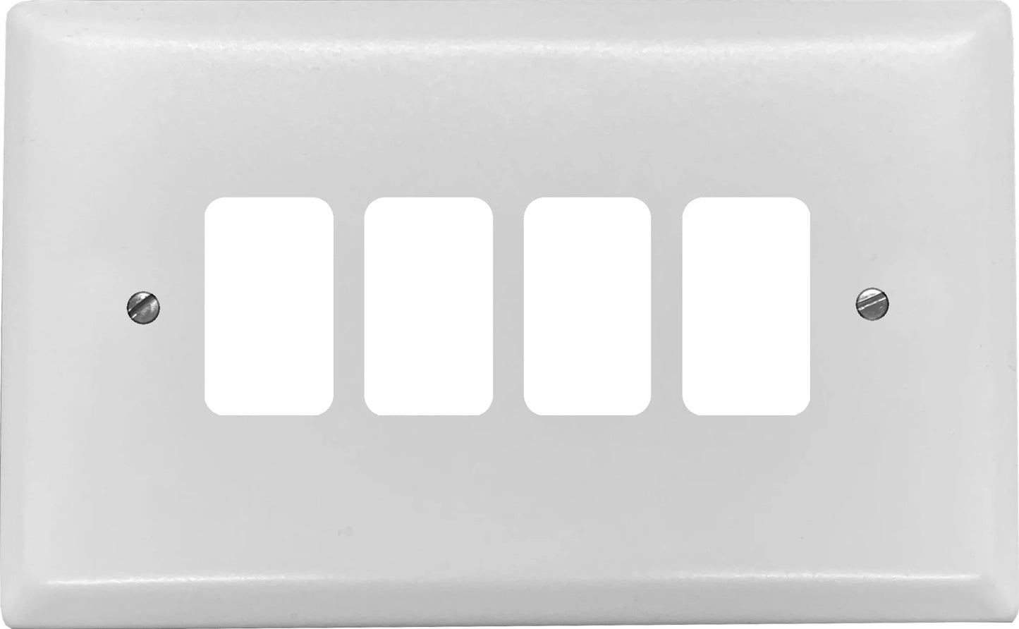 Spectrum Flat White 4 Gang Grid Plate