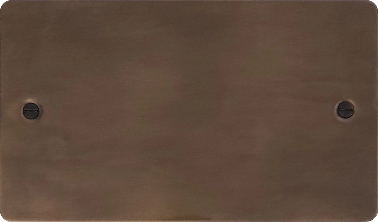 Flat Medium Bronze 2 Gang Blank Plate