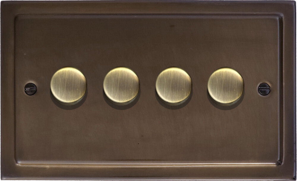 Victorian Medium Bronze 4 Gang LED Dimmer