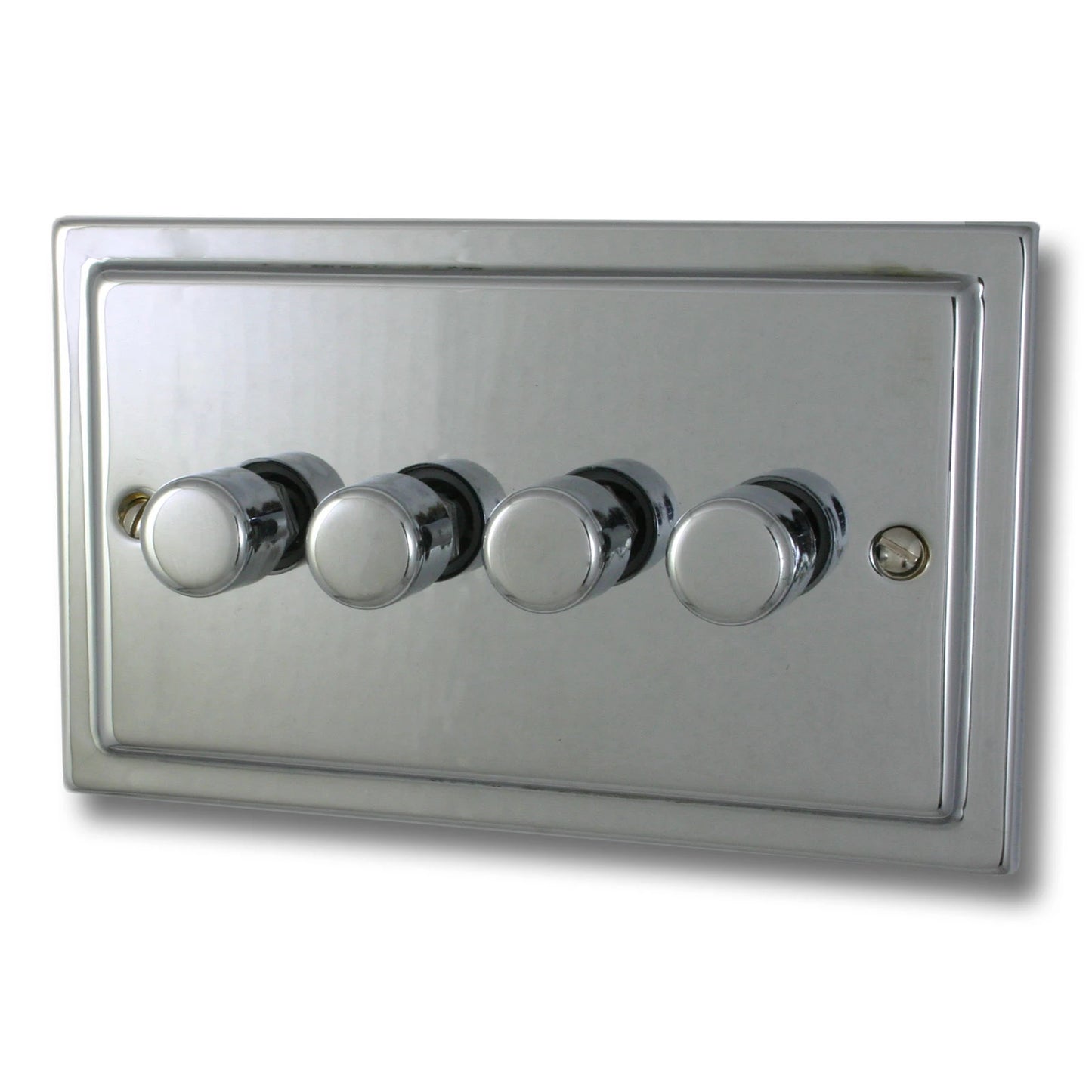 Victorian Polished Chrome 4 Gang 120W LED Dimmer