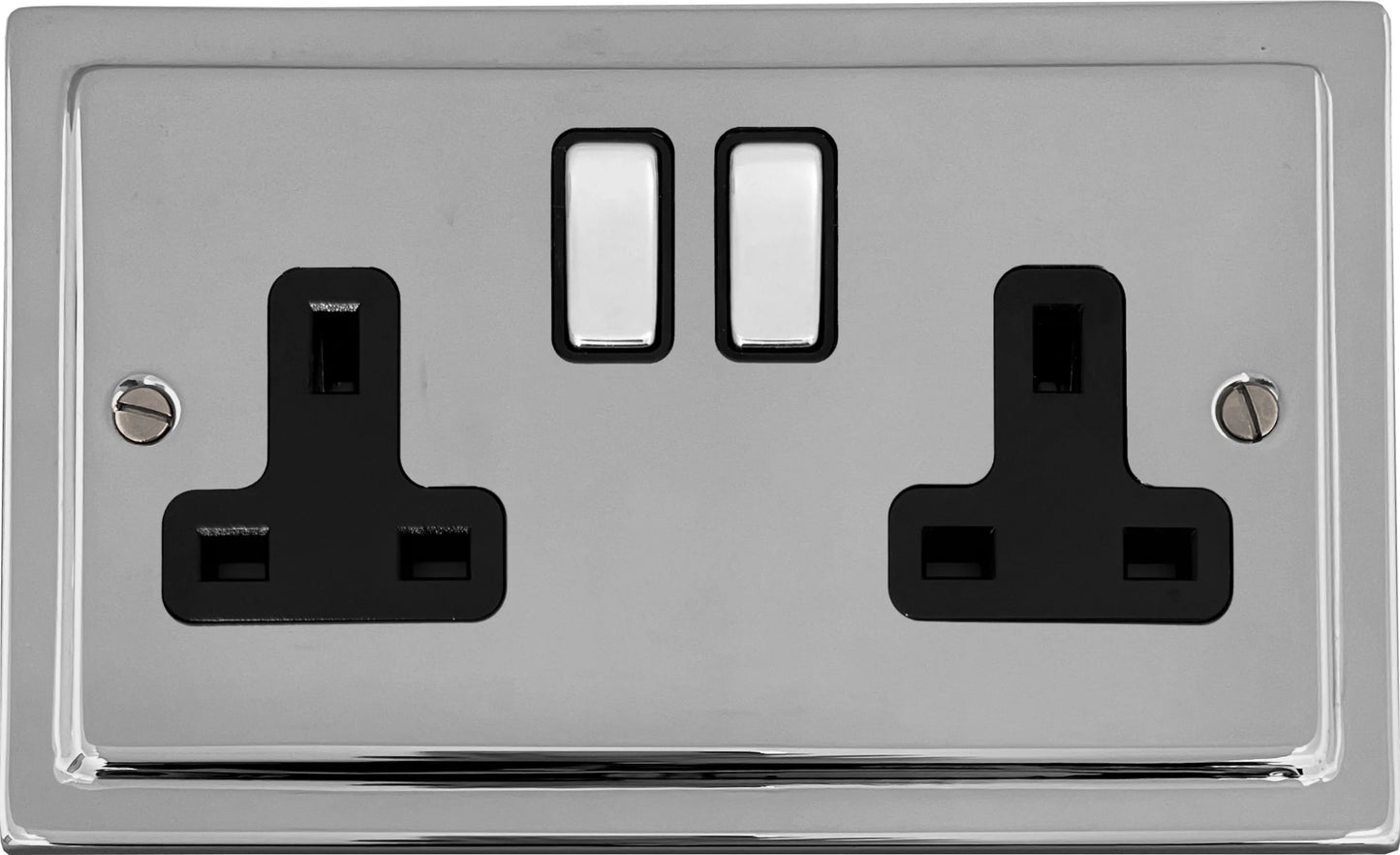 Victorian Polished Chrome 2 Gang Socket