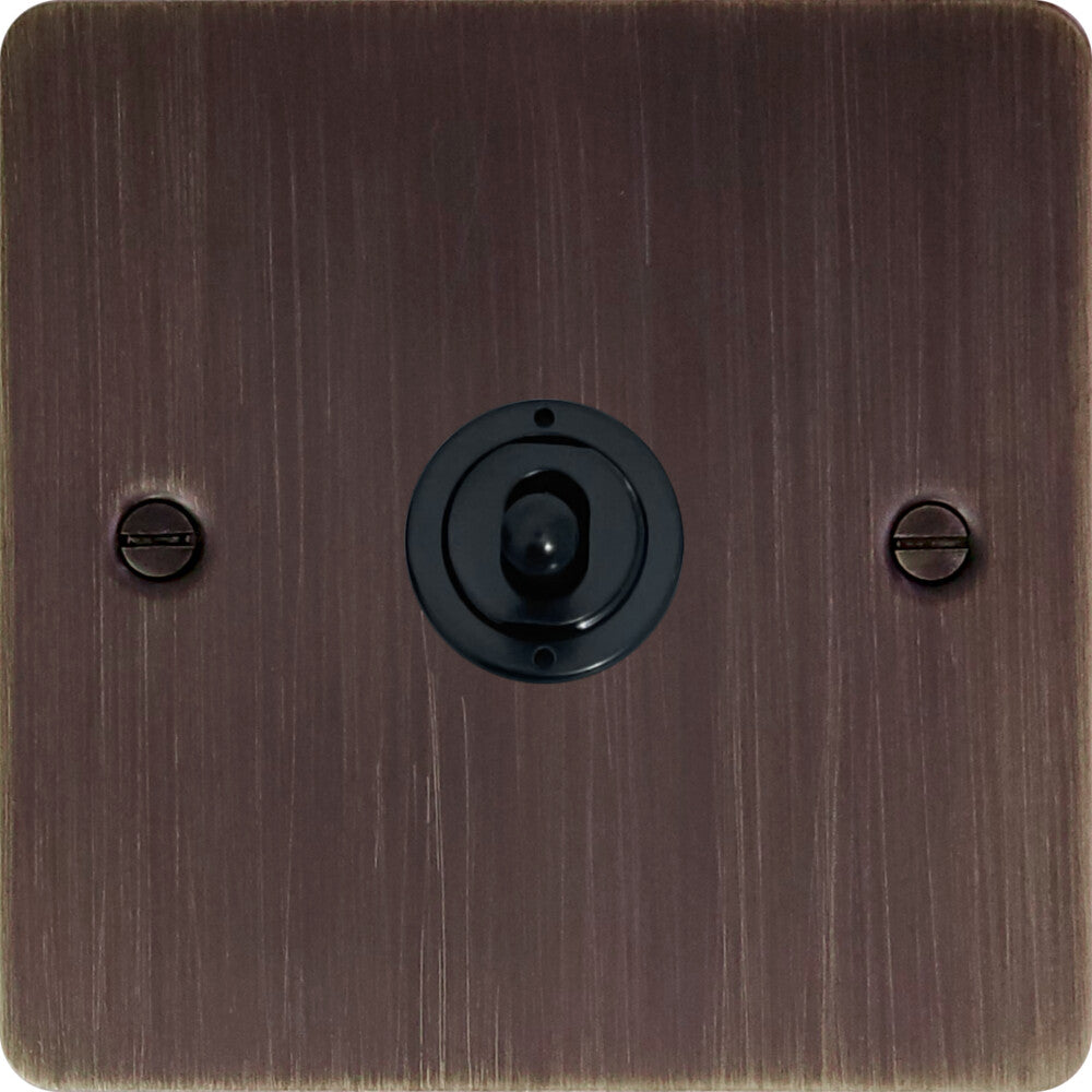 Flat Antique Copper 1 Gang Toggle (Flat Black Toggle)