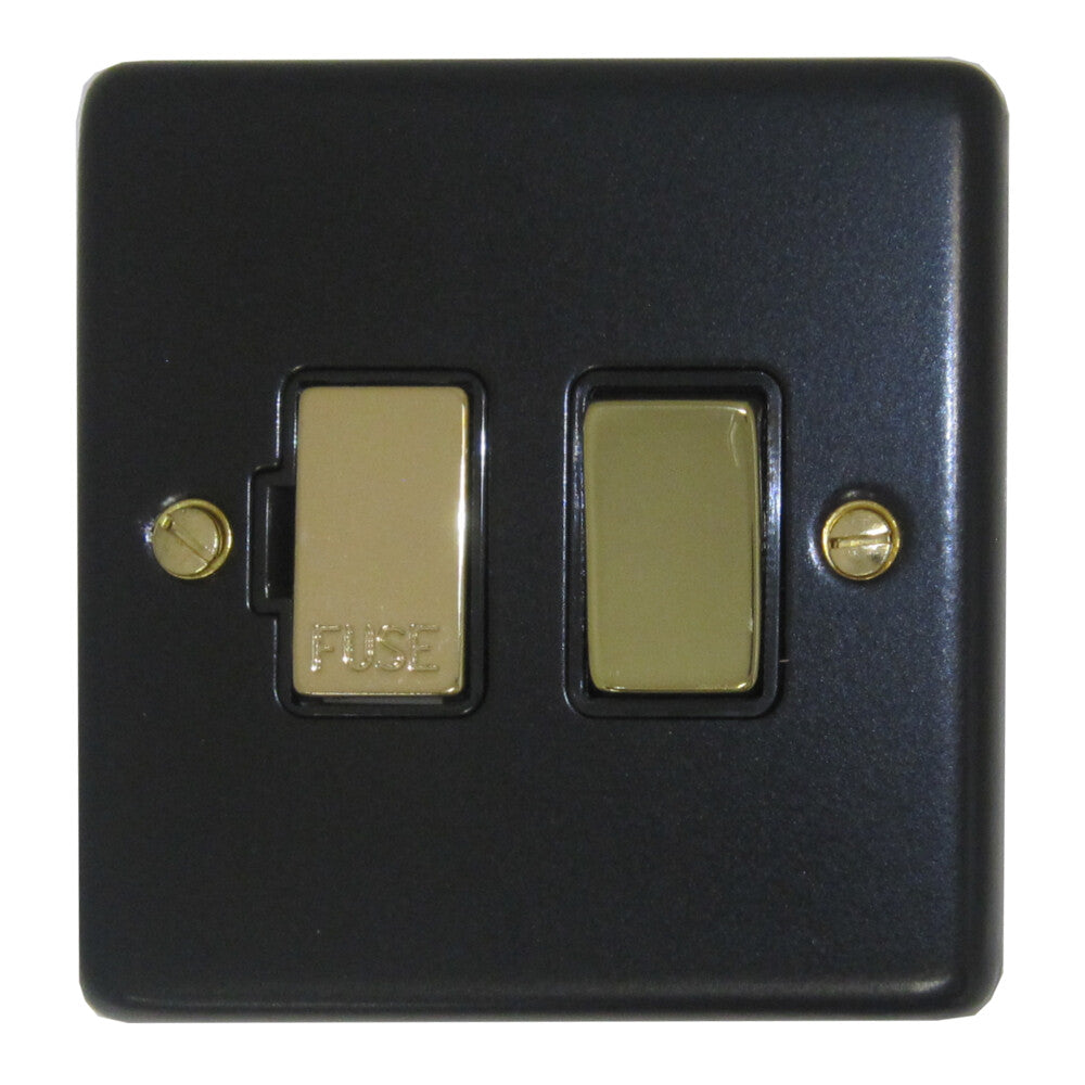 Contour Flat Black Switched Fuse Spur (Brass Switch)