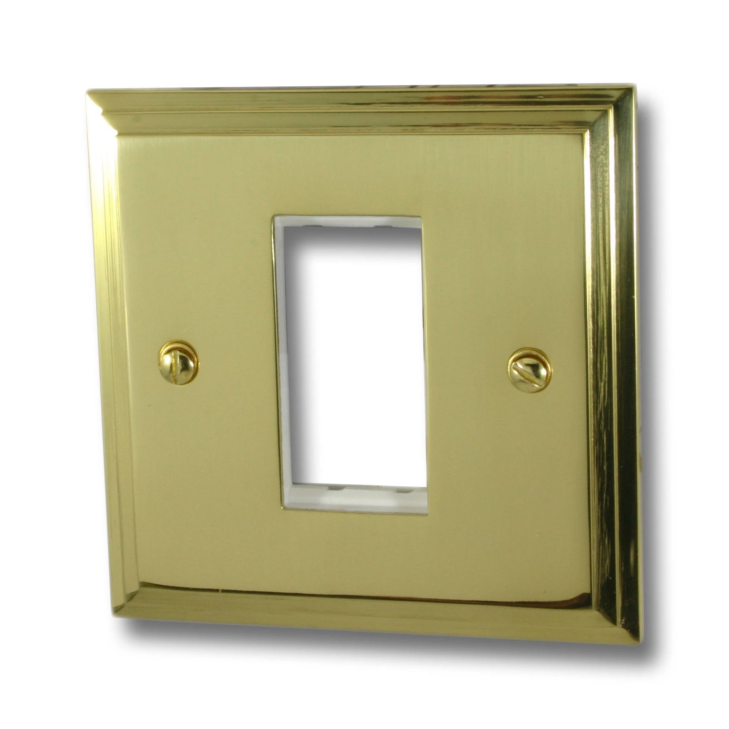 Victorian Polished Brass 1 Gang 1 Module Plate