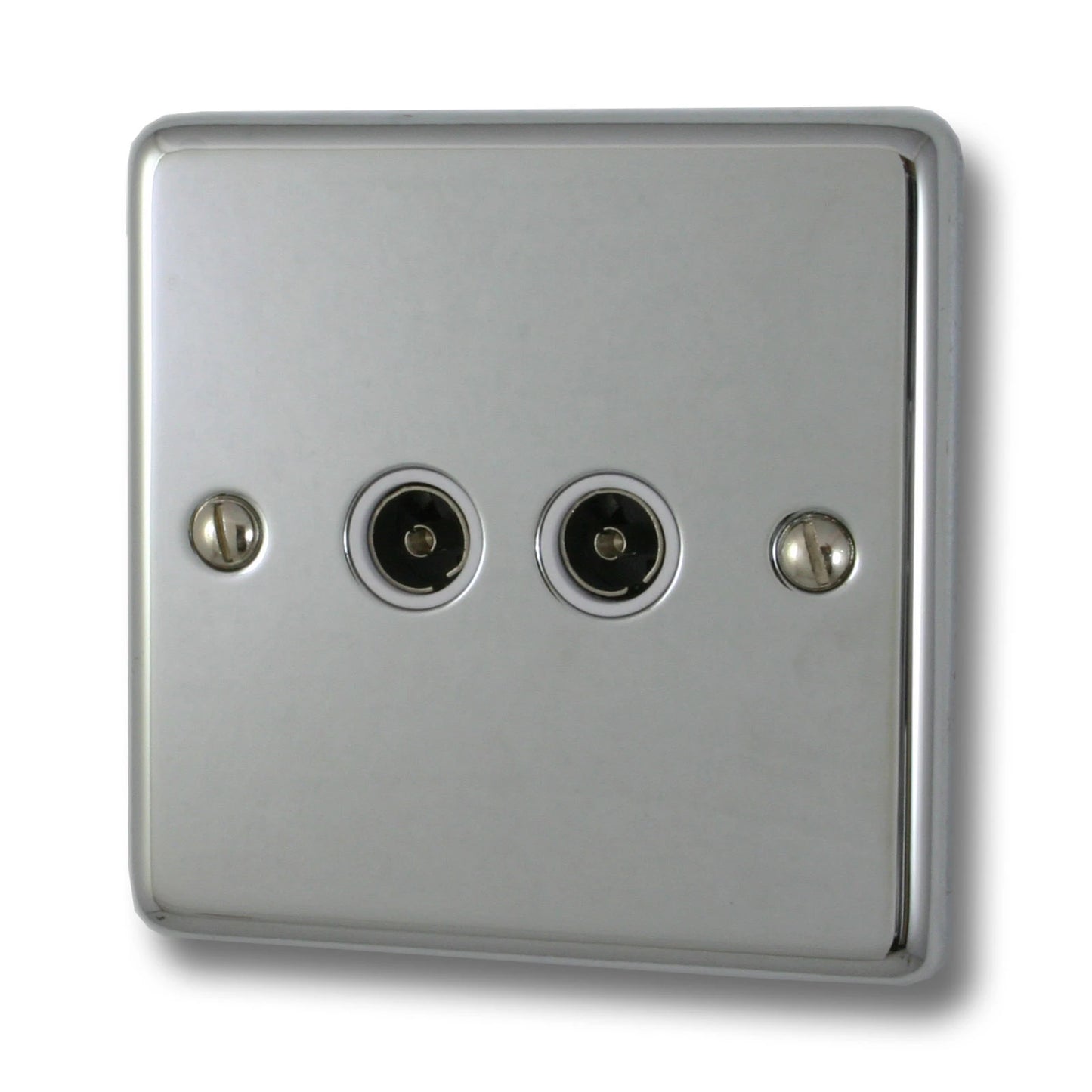 Contour Polished Chrome 2 Gang Coax Point