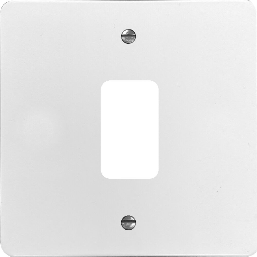 Flat White 1 Gang Grid Plate