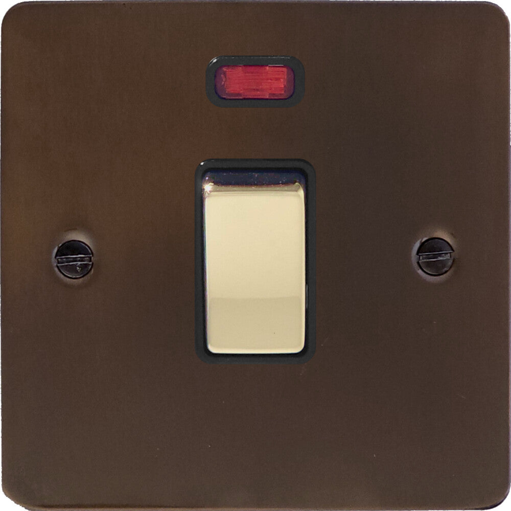 Flat Medium Bronze 20A Dp Switch + Neon