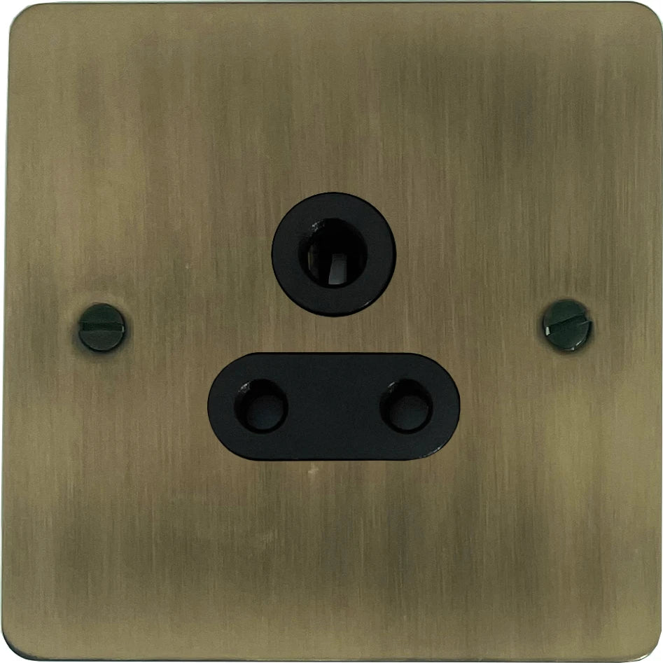 Flat Light Antique Brass 5 Amp Socket