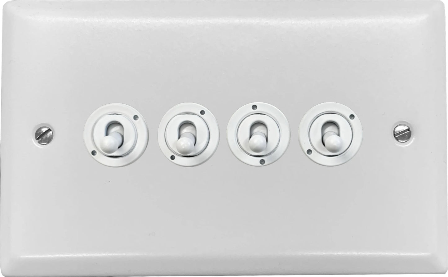 Spectrum Flat White 4 Gang Toggle (White Toggle)