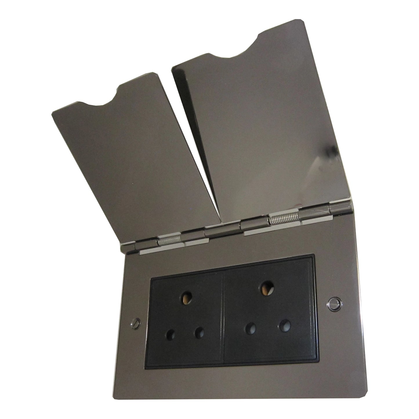 2 Gang 5 Amp Black Nickel Floor Socket