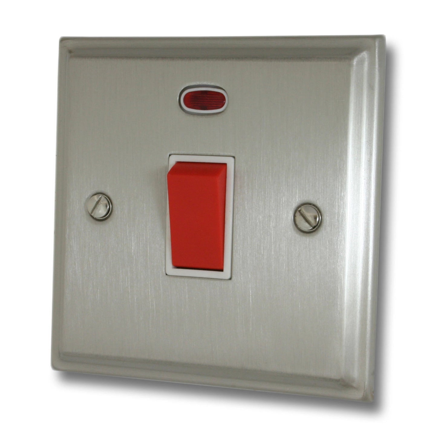 Deco Satin Nickel 45 Amp Single (White Insert)