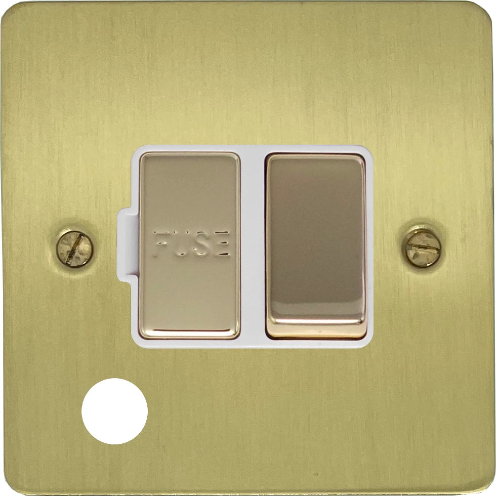 Flat Satin Brass Switch Fused Spur & F/O