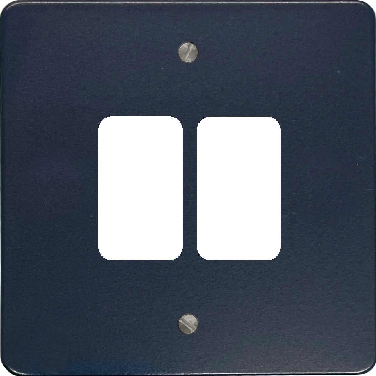 Flat Blue 2 Gang Grid Plate