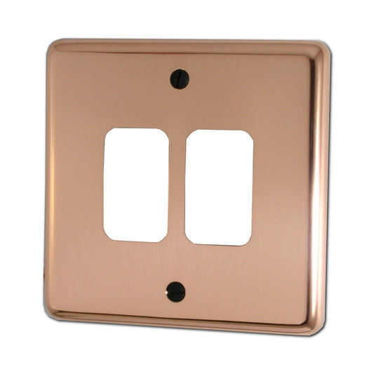Contour Bright Copper 2 Gang Grid Plate