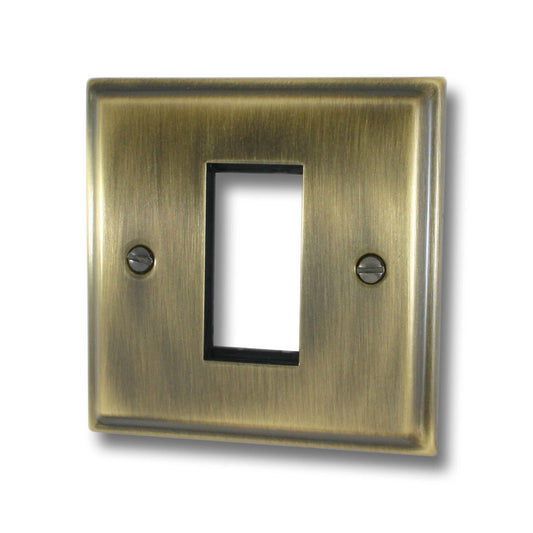Deco Antique Brass 1 Gang 1 Module Plate