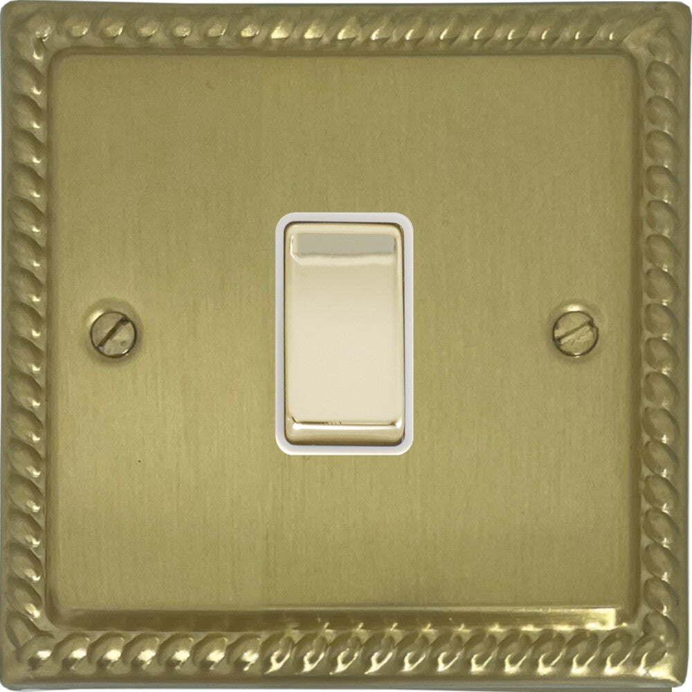 Georgian Satin Brass 1 Gang Switch