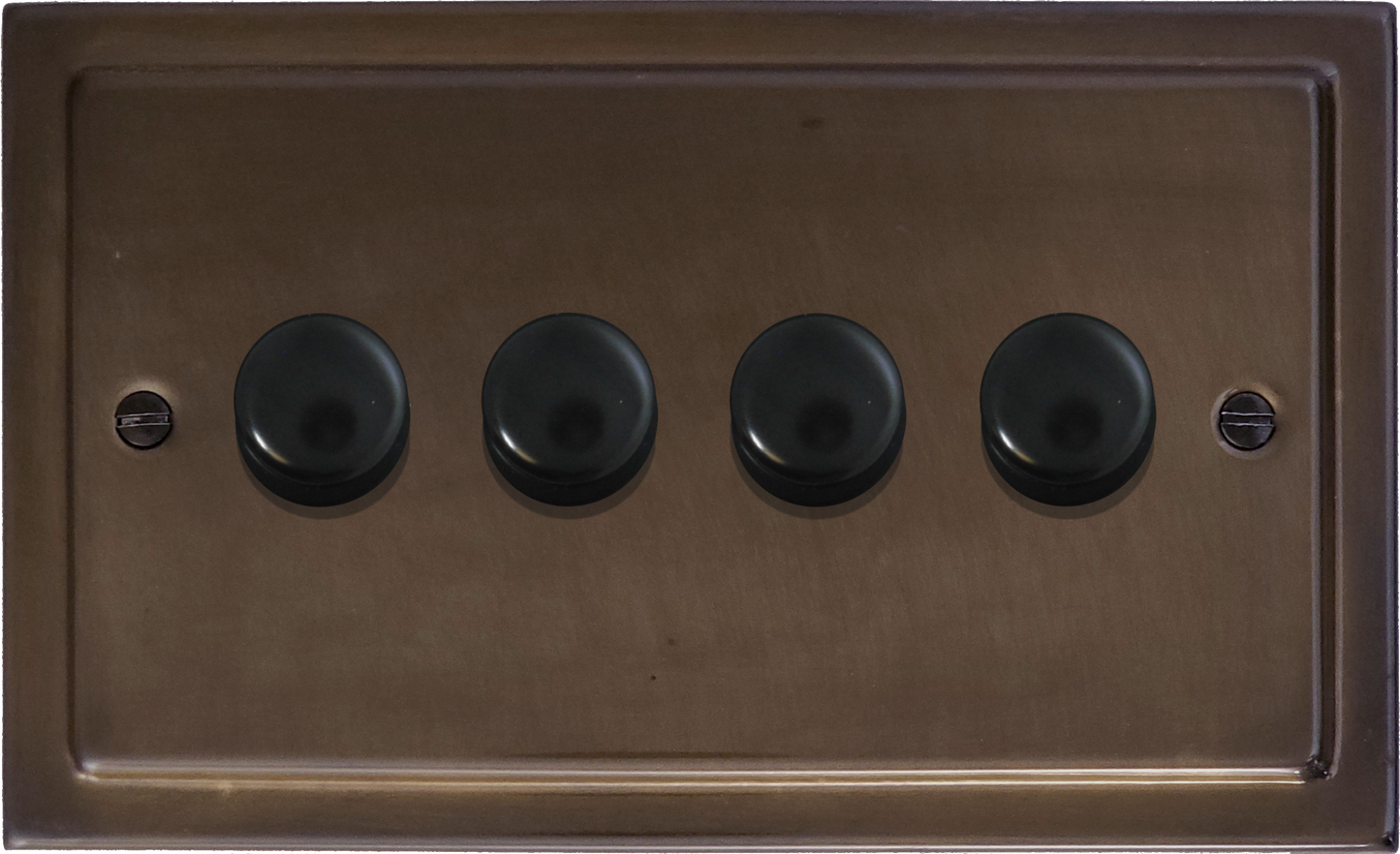 Victorian Medium Bronze 4 Gang LED Dimmer