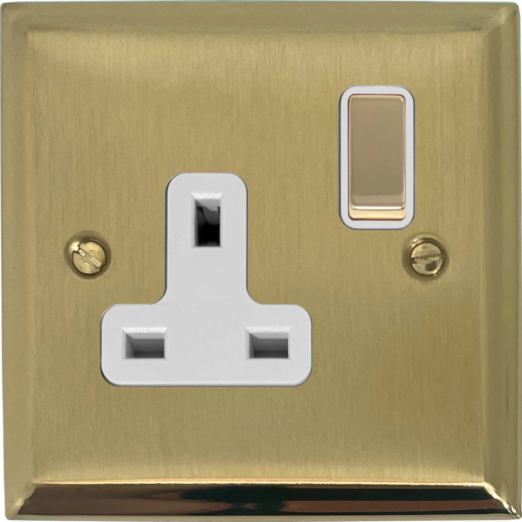 Deco Satin Brass 1 Gang Socket