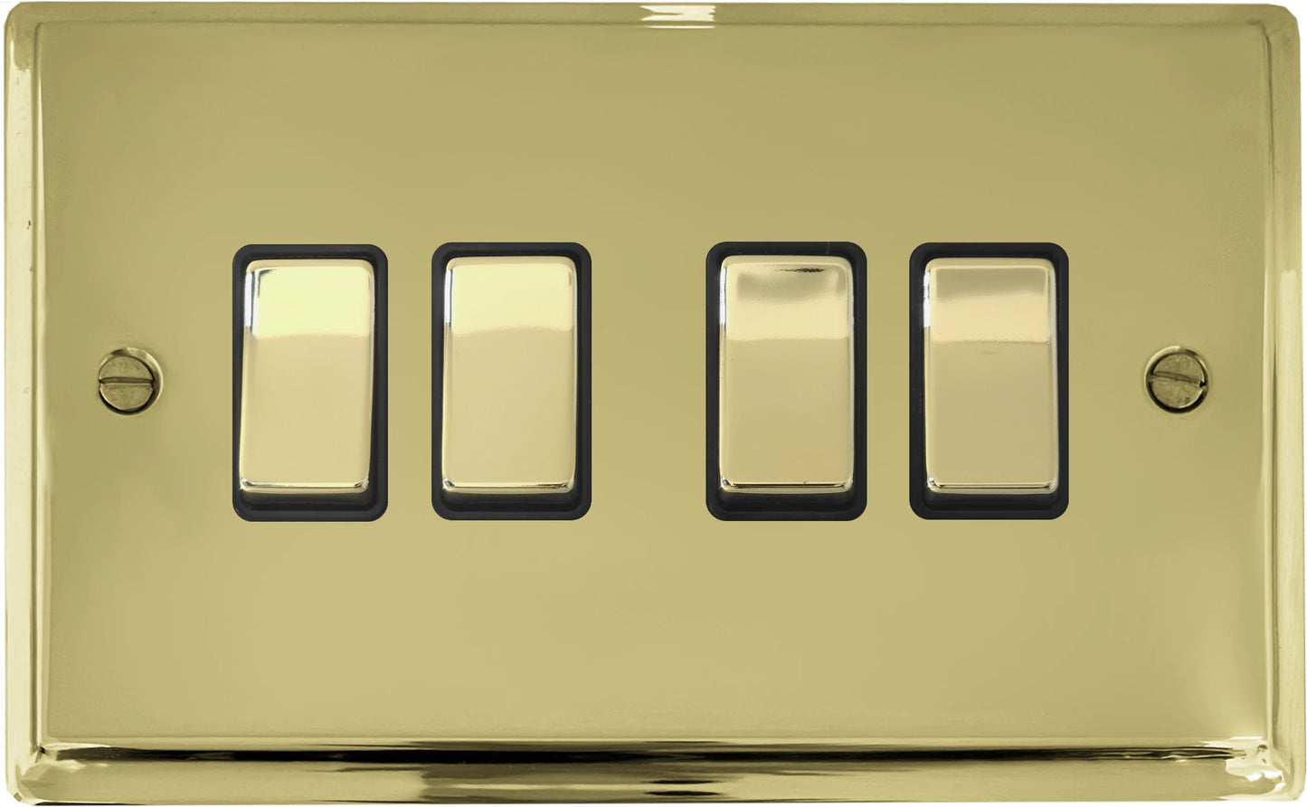 Deco Polished Brass 4 Gang 2 Way Switch