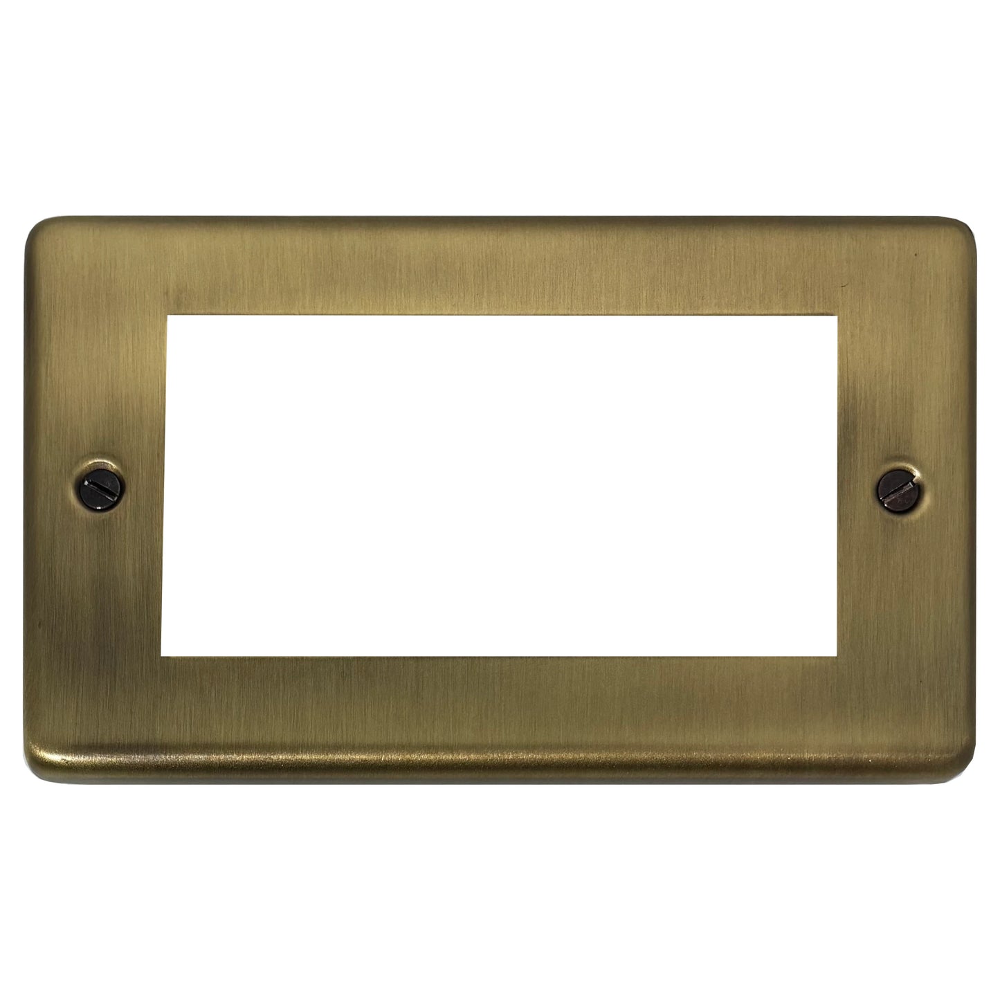 Contour Light Antique Brass 2 Gang 4 Mod Plate & Frame