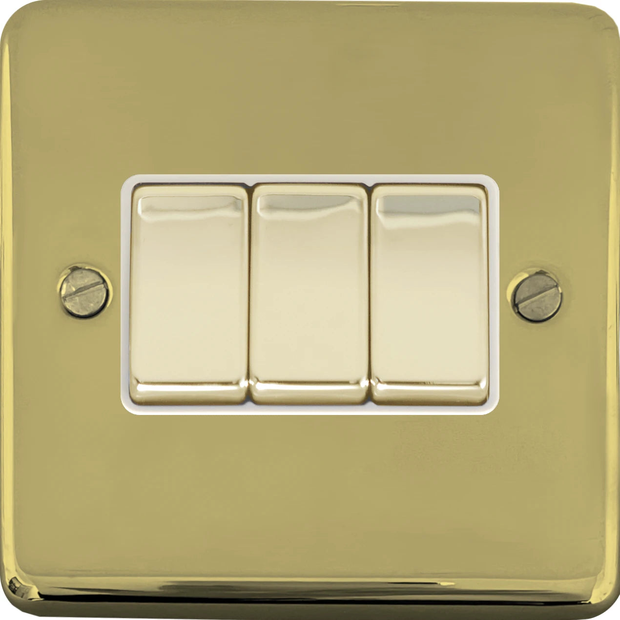 Contour Polished Brass 3 Gang 2 Way Switch