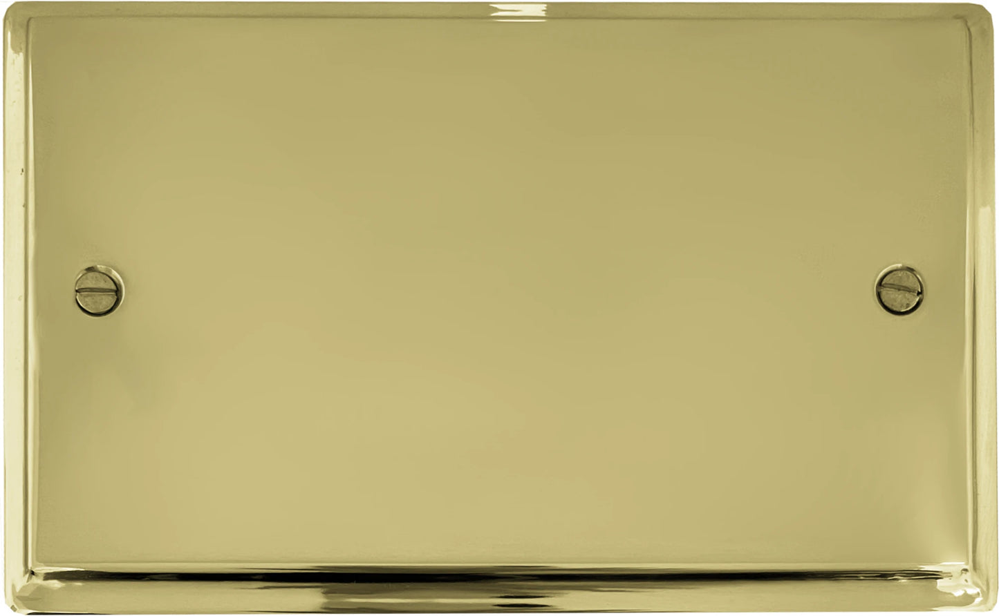 Deco Polished Brass 2 Gang Blank Plate