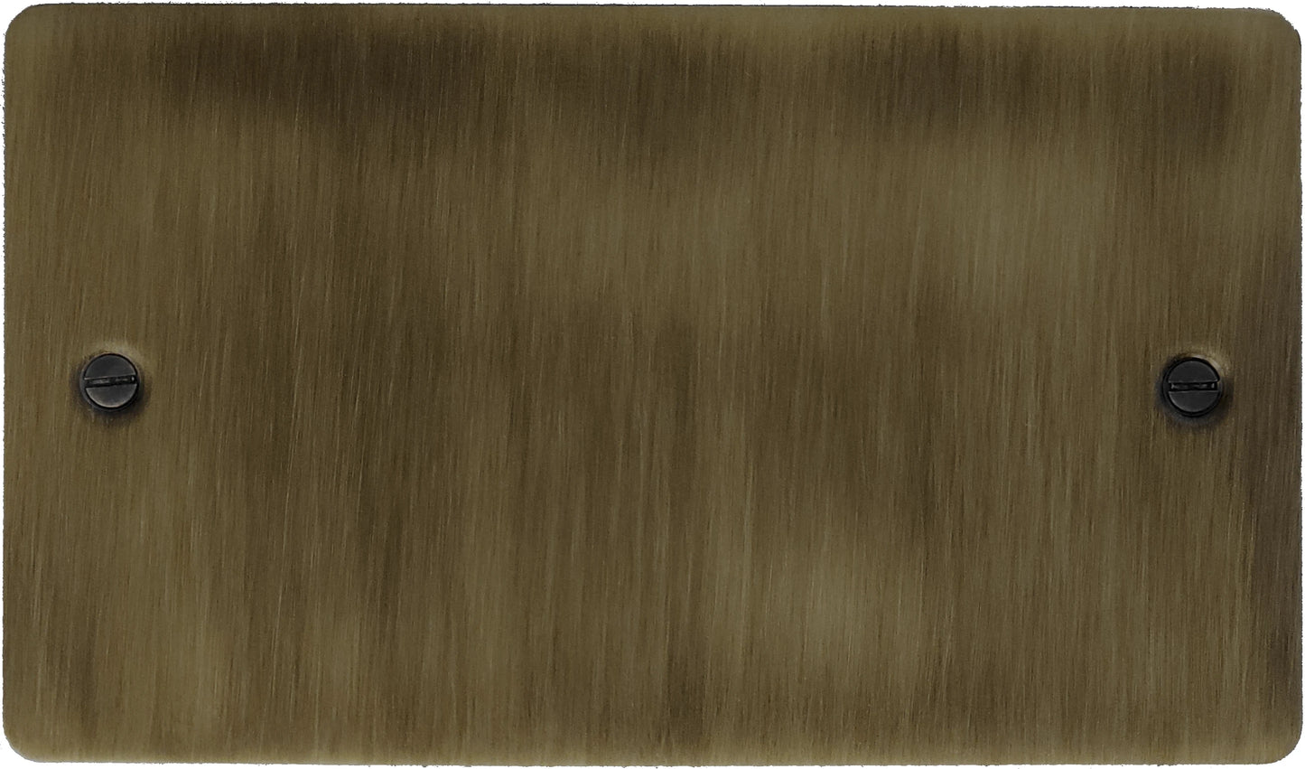 Flat Antique Brass 2 Gang Blank