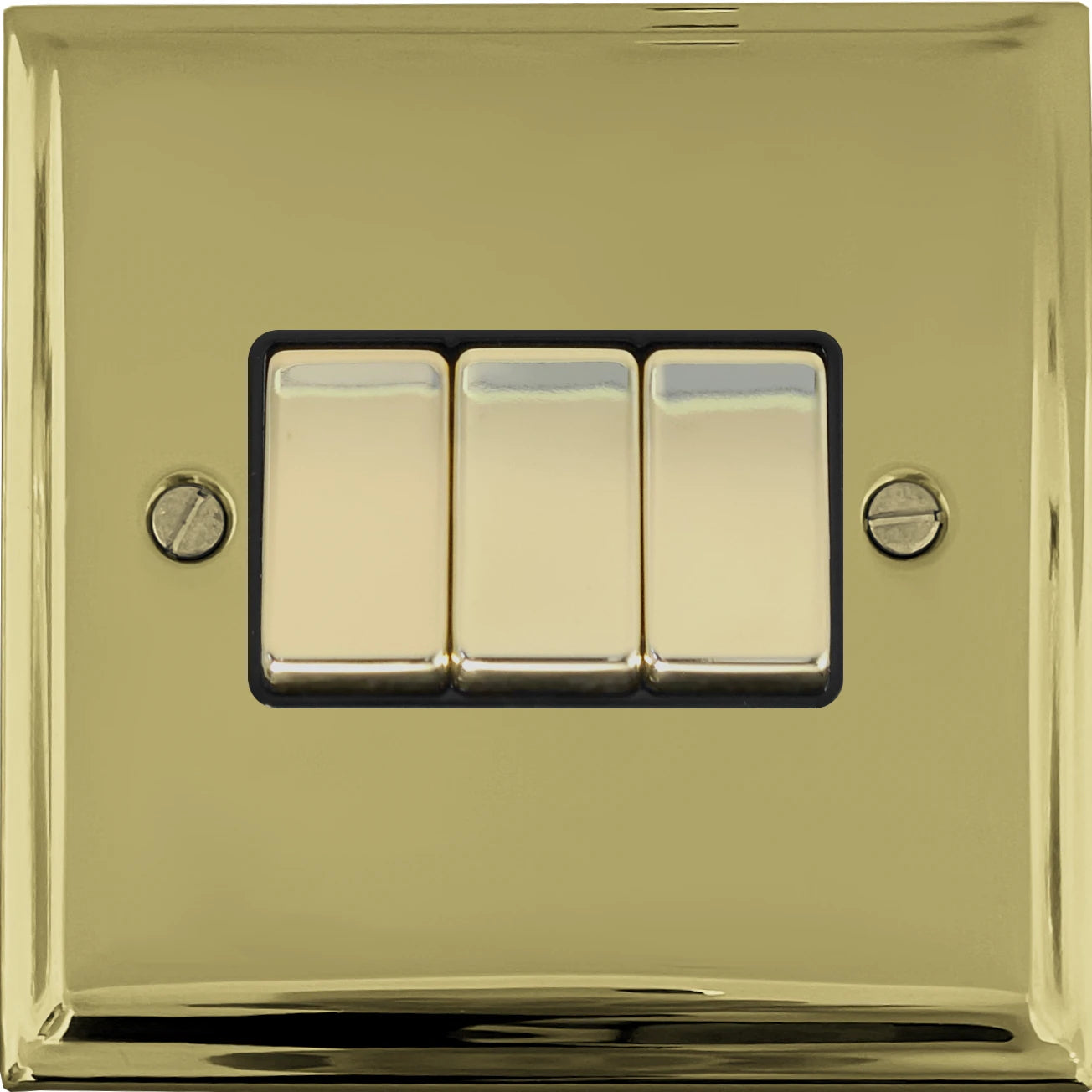 Deco Polished Brass 3 Gang 2 Way Switch