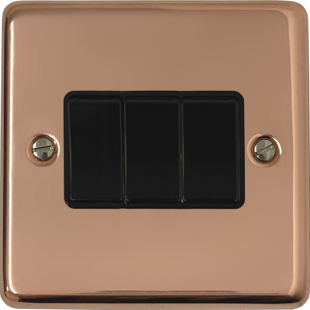 Contour Bright Copper 3 Gang Switch