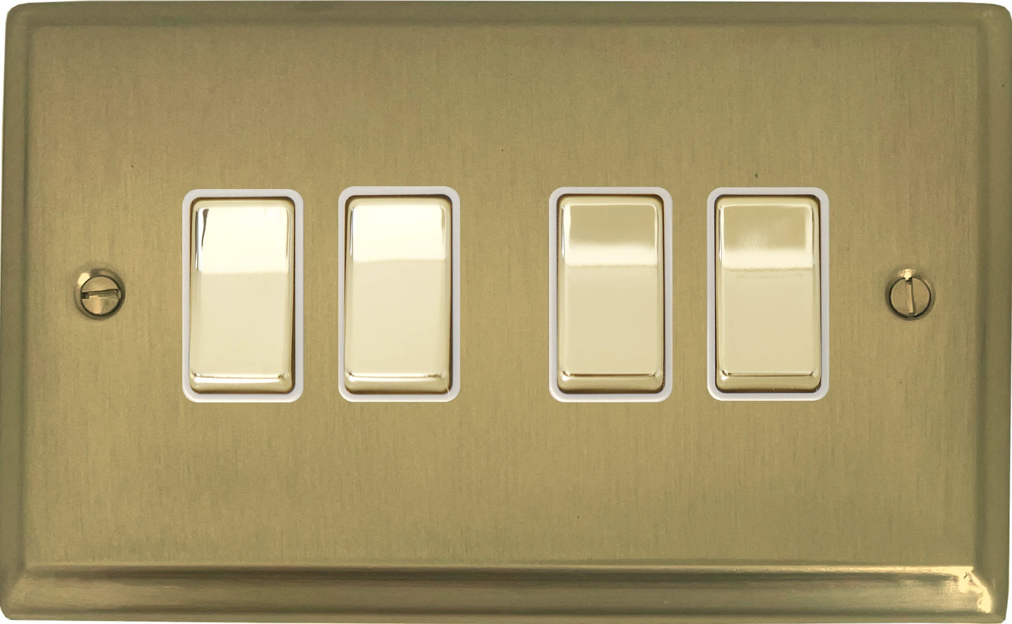 Deco Satin Brass 4 Gang Switch