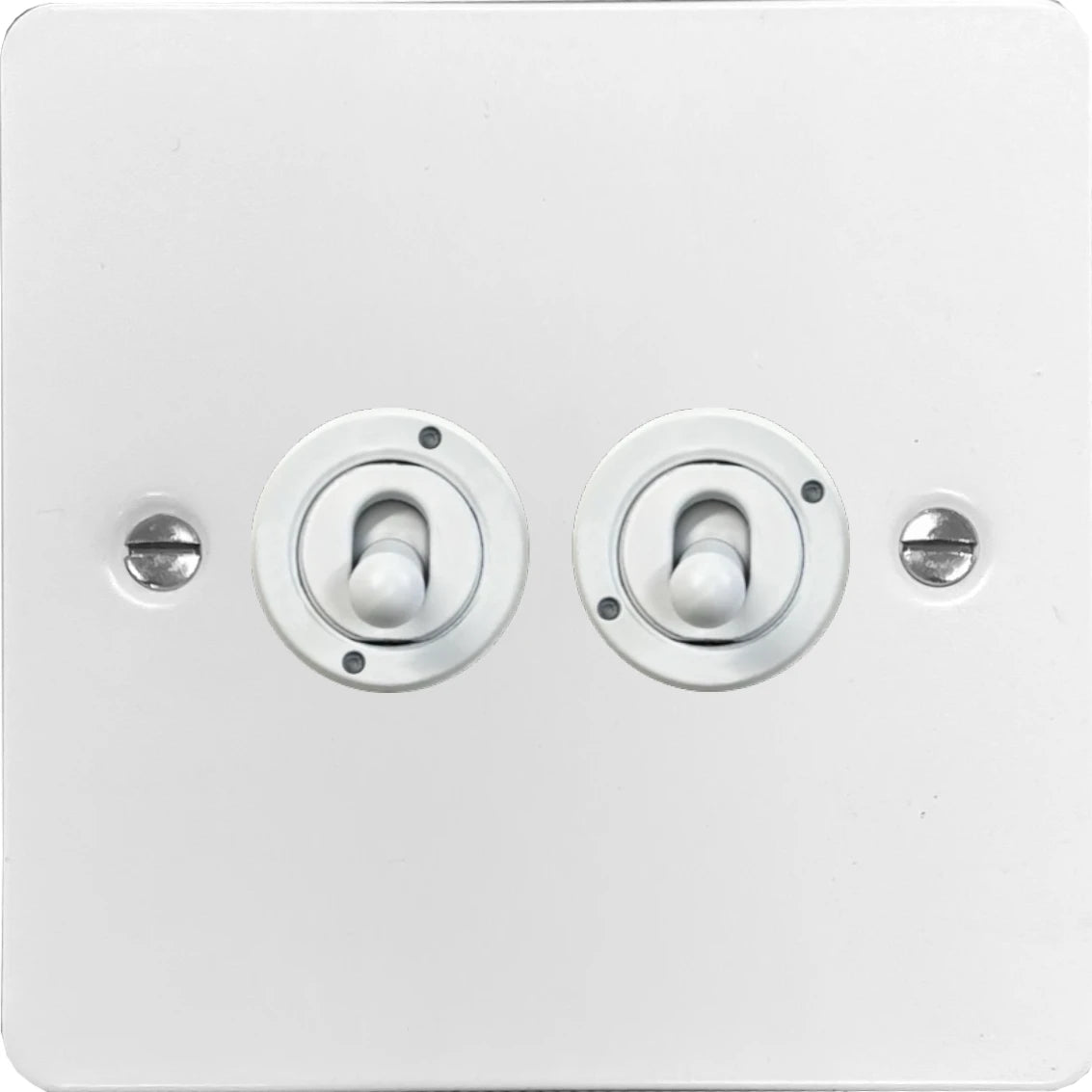 Flat White 2 Gang Toggle (White Toggle)