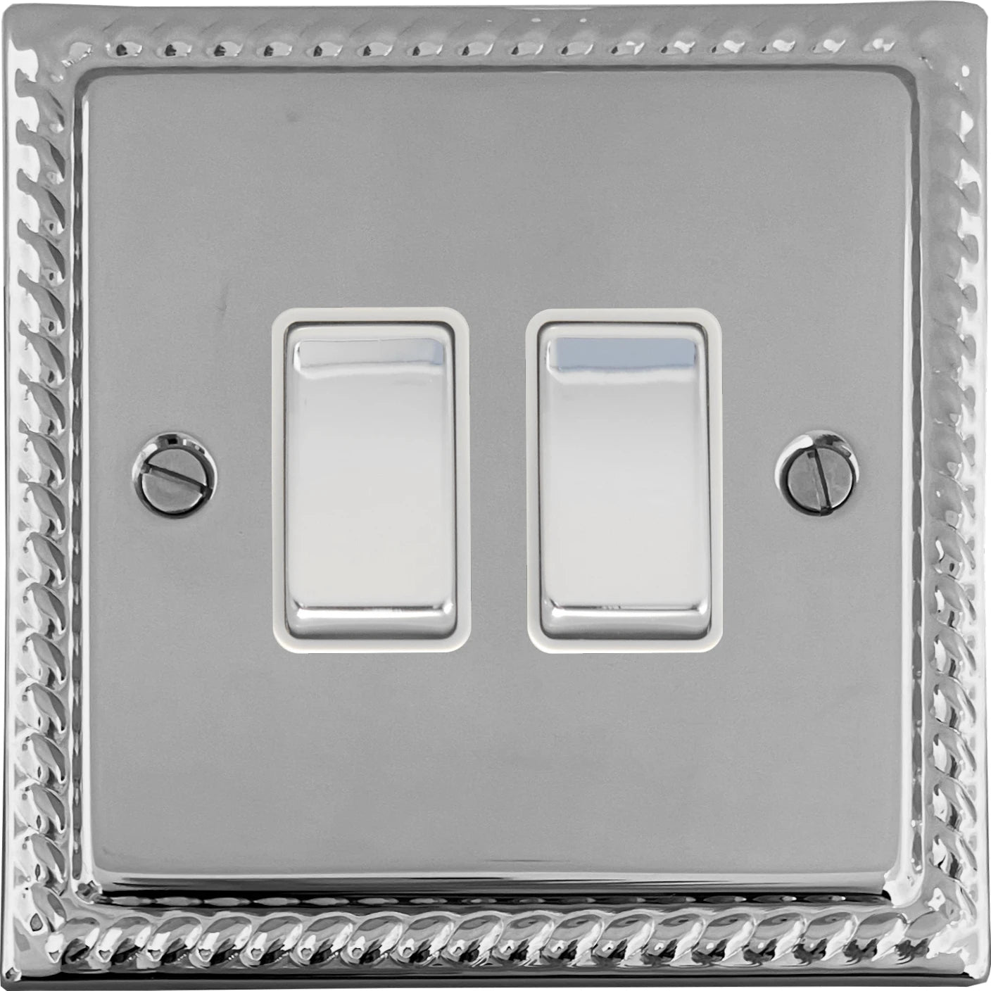 Georgian Polished Chrome 2 Gang Switch