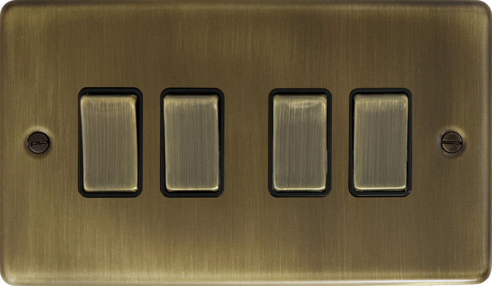 Contour Antique Brass 4 Gang Switch (Brass Switches)