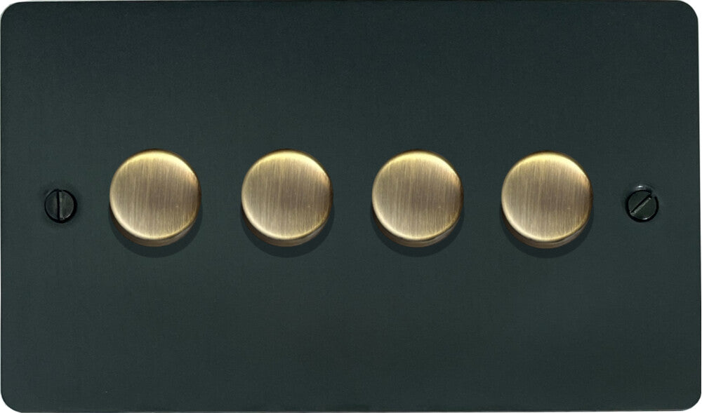 Flat Black Bronze 4 Gang LED Dimmer
