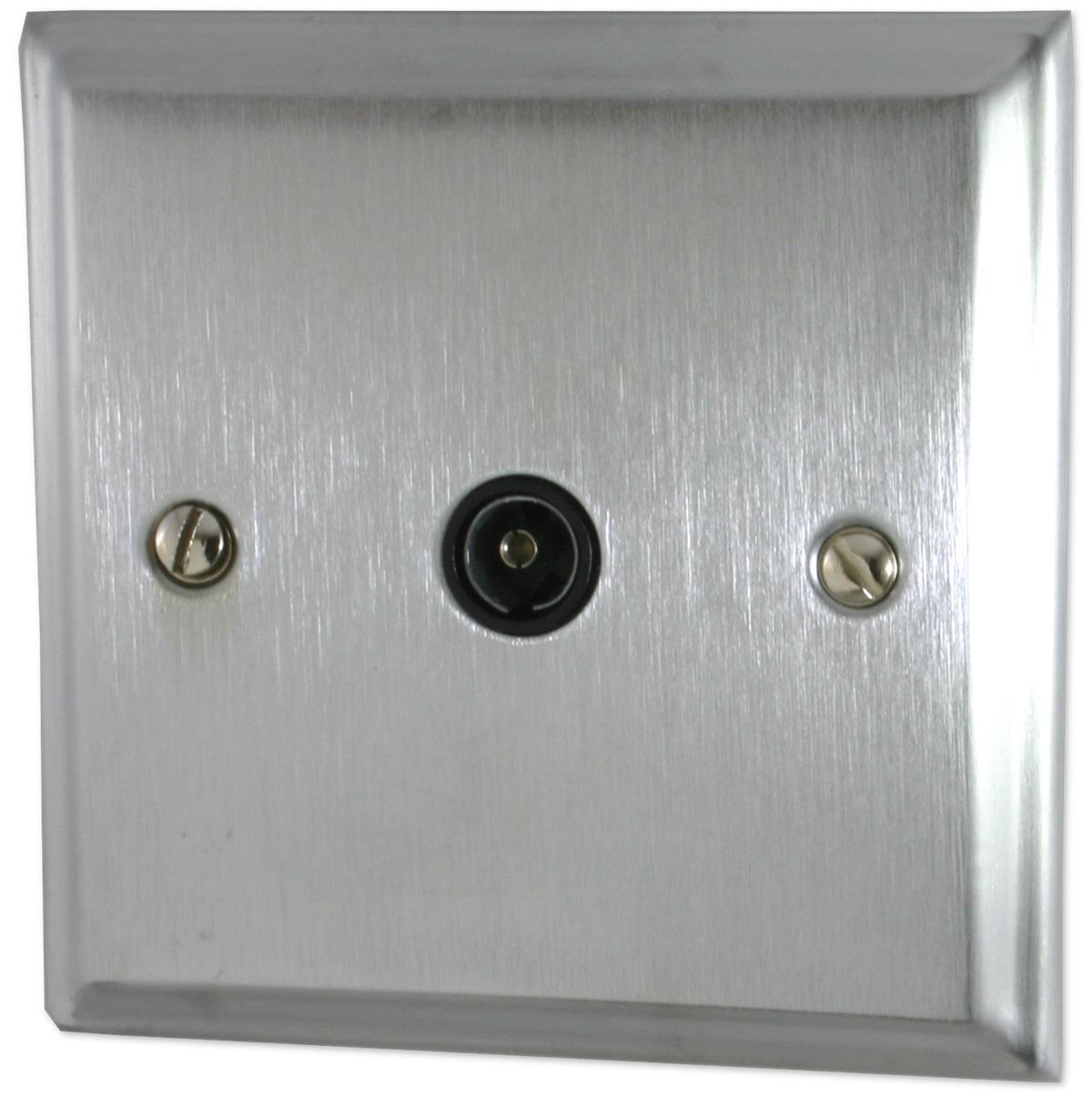 Deco Satin Chrome 1 Gang Coax Point