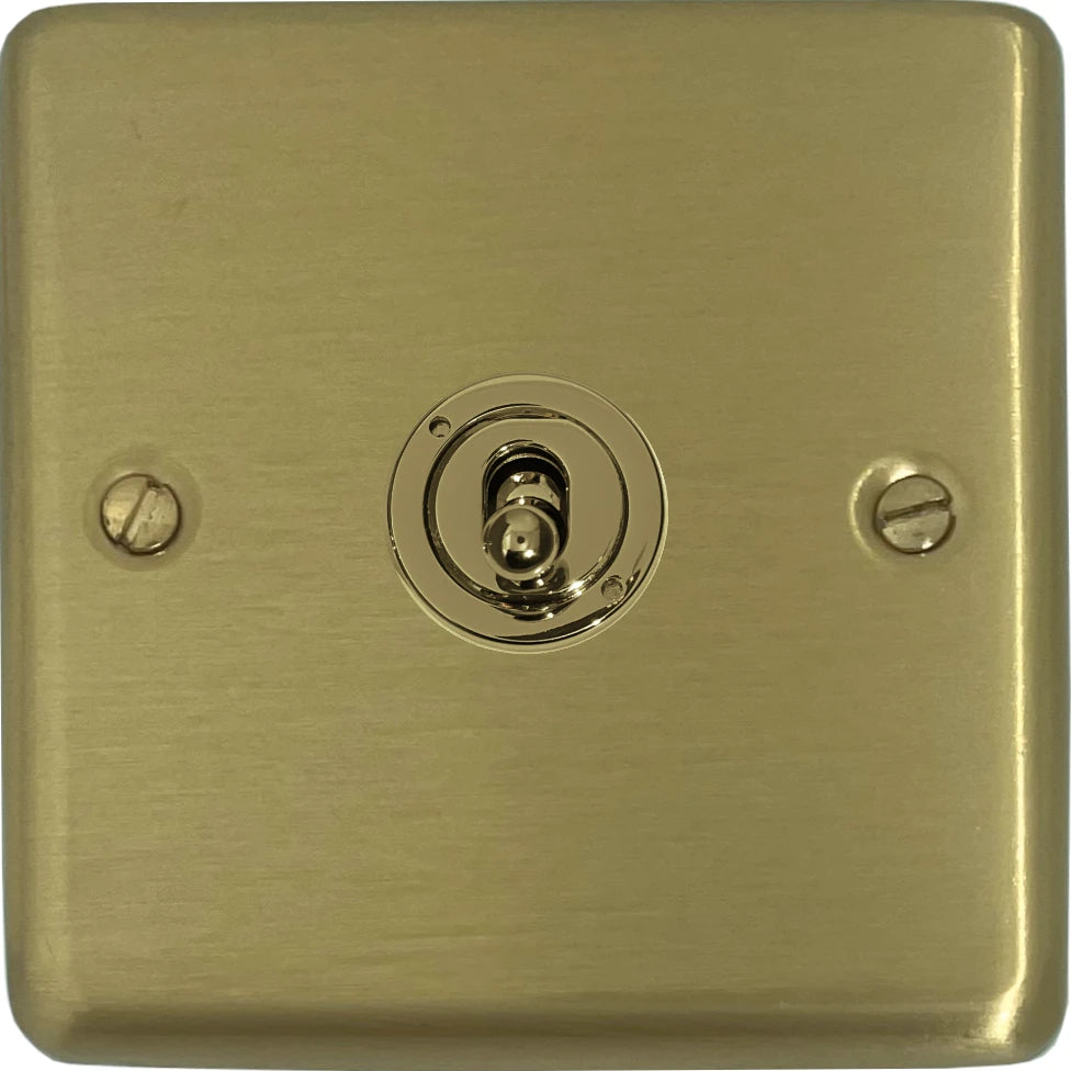 Contour Satin Brass 1 Gang Toggle Switch