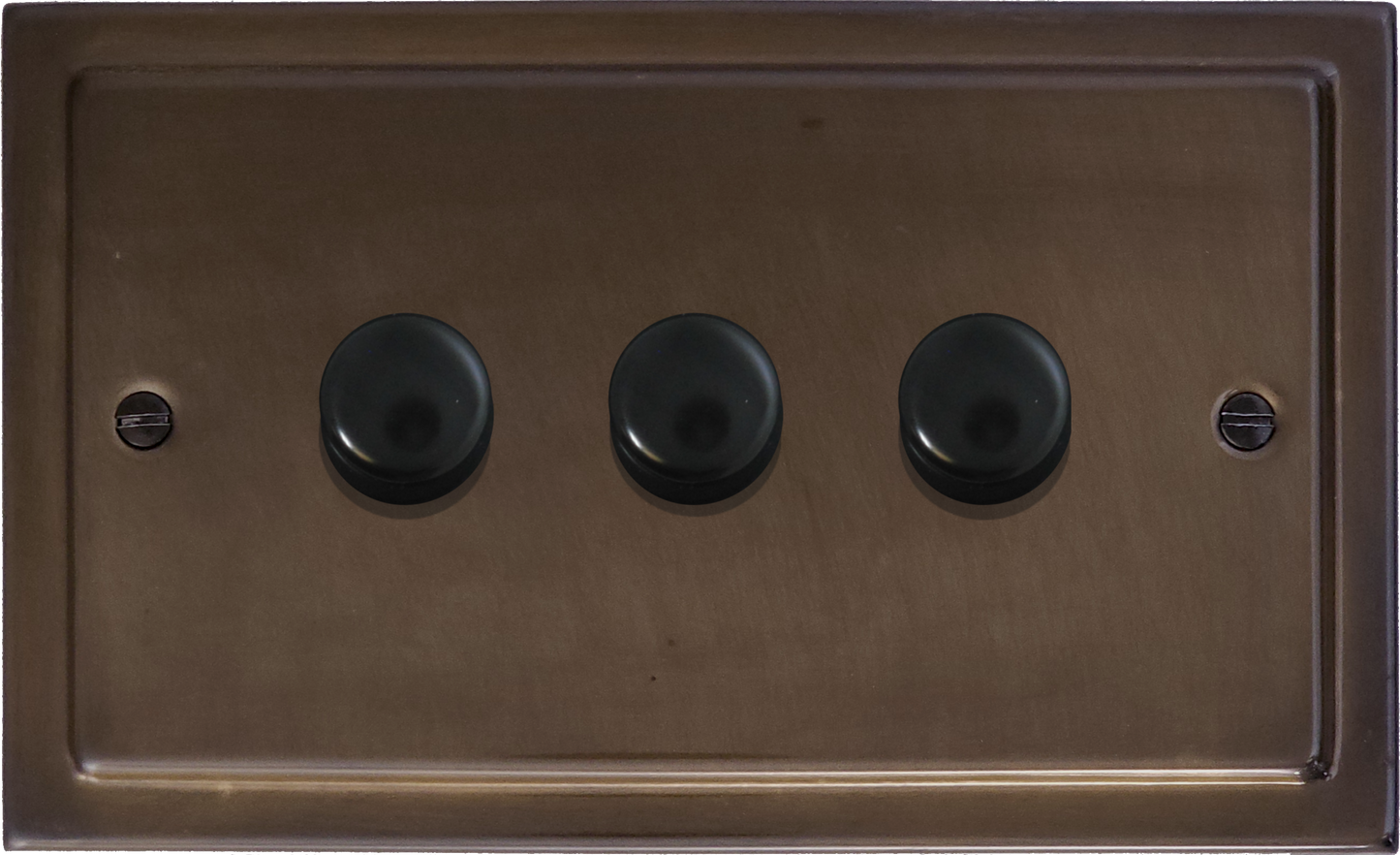 Victorian Medium Bronze 3 Gang LED Dimmer