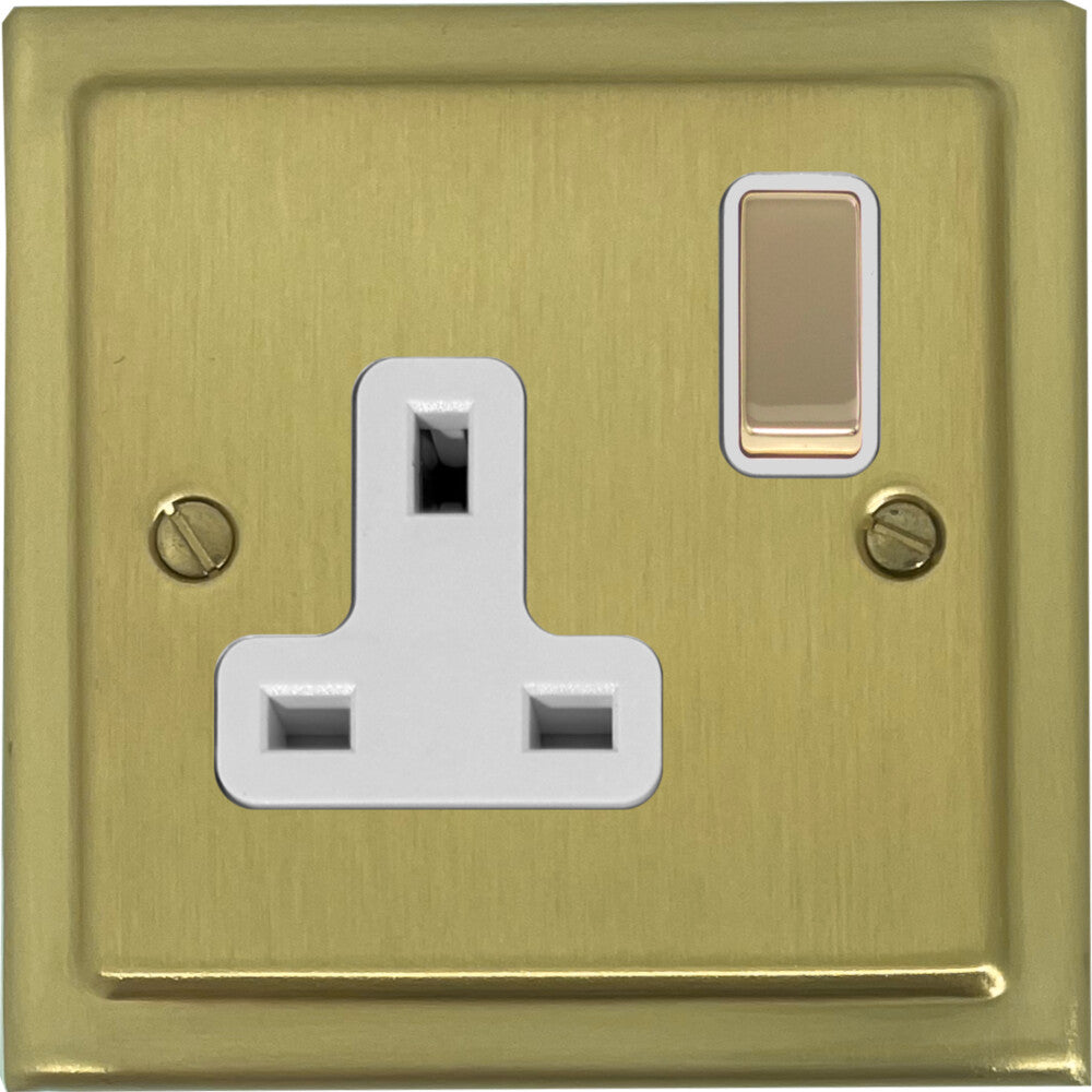 Victorian Satin Brass 1 Gang Socket