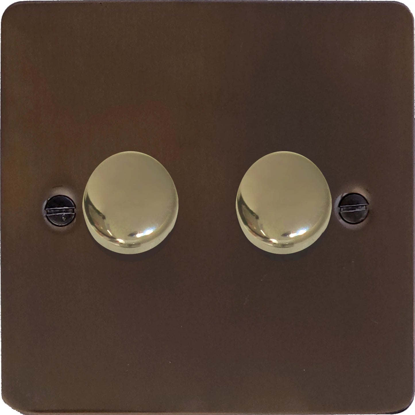 Flat Medium Bronze 2 Gang LED Dimmer